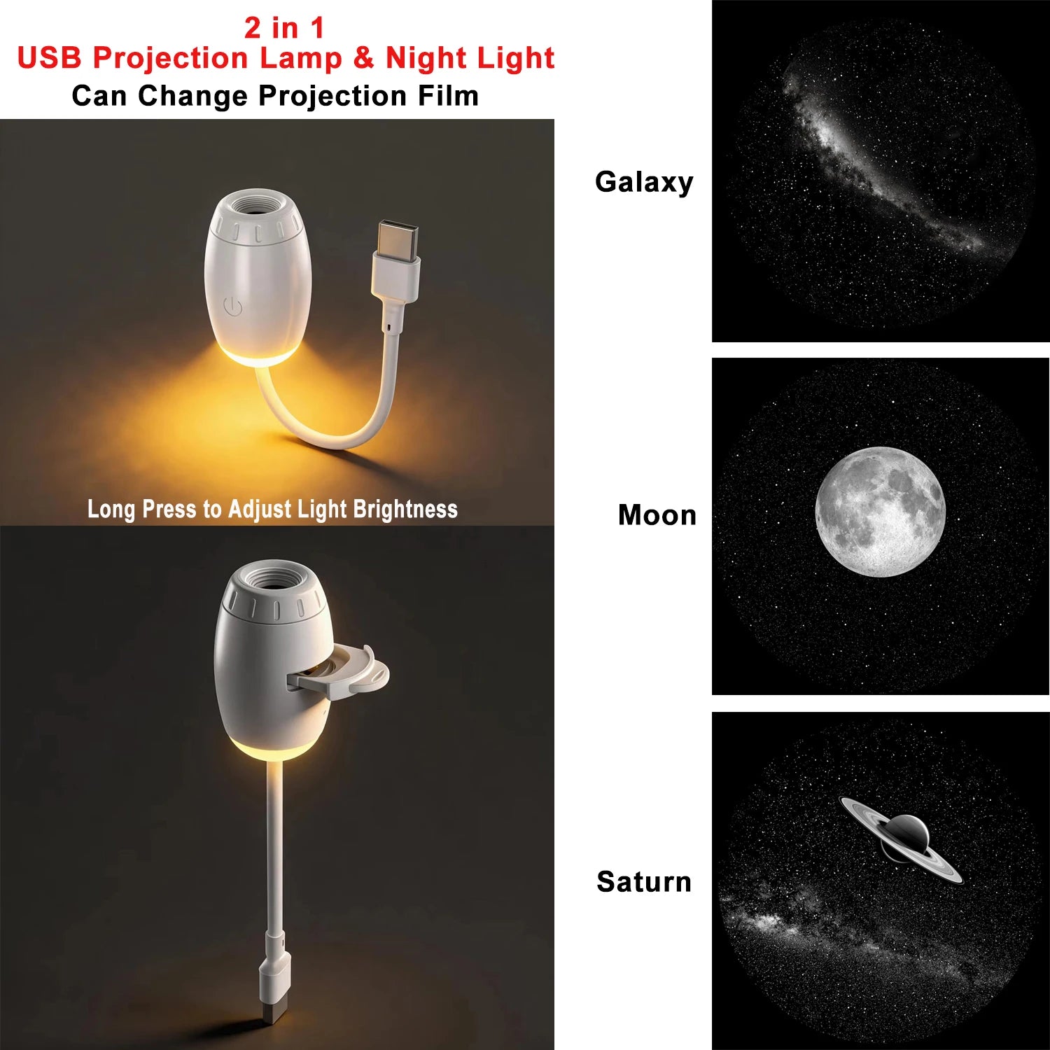 GalaxyGlow USB Star Projector Light
